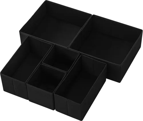 Stero Paquete de 6 organizadores de cajones para ropa, organizador de cajones de tocador, organizadores de armario plegables de tela y cestas de