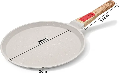 Miniatura 6 de RANX INGST Sartén antiadherente para crepas con mango desmontable, sartén para tortillas Dosa Tawa de aluminio fundido de 8 pulgadas, compatible