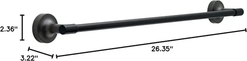 Miniatura 12 de Franklin Brass Voisin - Juego de 4 toalleros de baño negro mate de 24 pulgadas, soporte para papel higiénico, soporte para toallas de mano, gancho