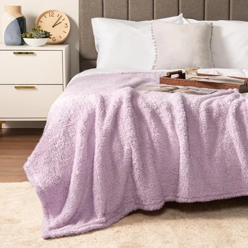 Miniatura 36 de PAVILIA - Manta de sherpa para sofá, gris esponjosa y cálida, manta de felpa suave para cama, acogedora, súper suave y ligera, manta decorativa