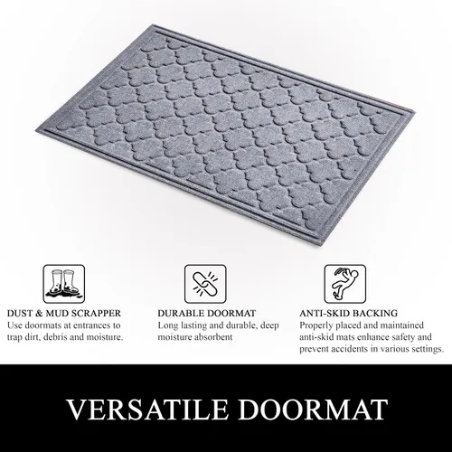 Miniatura 6 de A1HC - Tapete de puerta multiusos duradero, para interiores y exteriores, fácil de limpiar, impermeable, para todo tipo de clima, patio, garaje