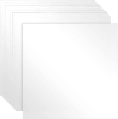 Miniatura 9 de FSWCCK 25 hojas de plantillas de PET translúcidas lechosas de 10 mil 12 x 12 pulgadas, hojas de Mylar para plantillas, plantilla de plástico