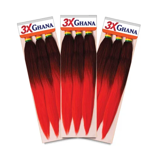 Miniatura 40 de REALISTIC - Paquete múltiple. Trenzas preestiradas X-Pression 3X Ghana de 50 pulgadas, 100% Kanekalon, fáciles de trenzar sin picazón