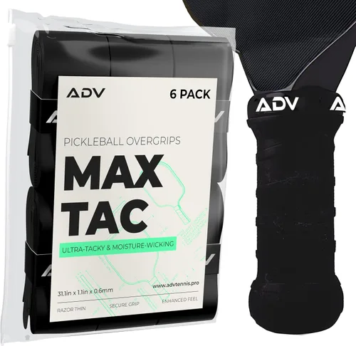 Miniatura 8 de Cinta de agarre adhesiva extremadamente pegajosa y antideslizante ADV MaxTac para pickleball - Paquete de 3, 6, 12 - Sobregrip para raqueta