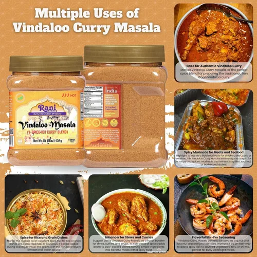 Miniatura 3 de Rani Vindaloo Curry Masala Mezcla de especias indias de 16 onzas (1 libra), tarro de PET de 16.01 oz ~ Todo natural Sin sal Vegano Apto