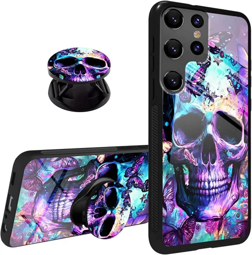 Funda para Samsung Galaxy S22 Ultra Phone Grip con soporte expandible Soporte Soporte Kickstand, TPU suave a prueba de golpes Anti-arañazos Tapa