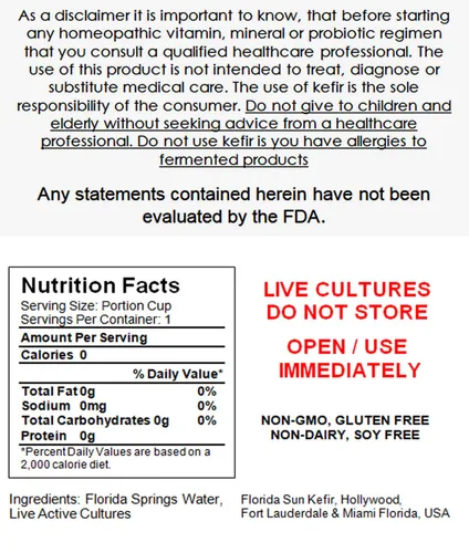 Miniatura 2 de (4) porciones de granos de kéfir de agua Live Florida Sun Kefir Probióticos naturales (6) Seis bolsas de preparación incluidas