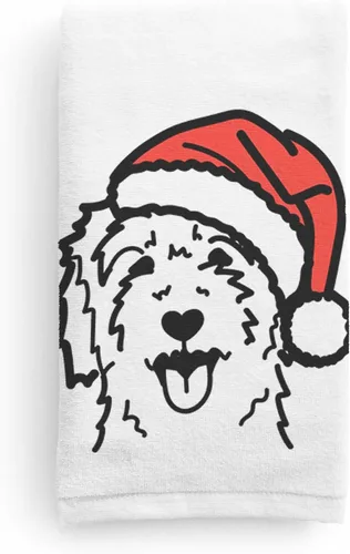 Miniatura 13 de Inkopious Santa Hat Airedale Terrier - Toalla de mano decorativa - Decoración navideña para el hogar