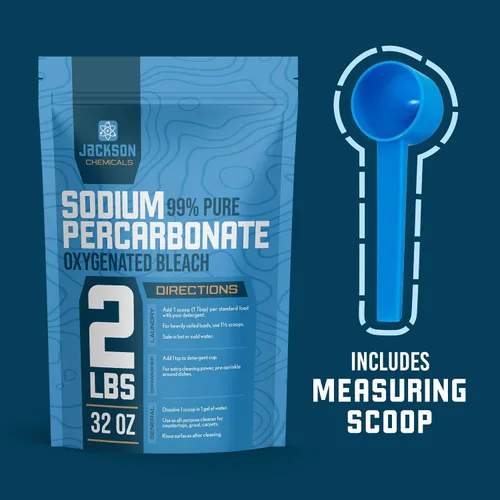 Miniatura 2 de Percarbonato de sodio 2 lb – Incrementador de lavado sin cloro, removedor de manchas y olores ecológico, limpiador multiusos - Polvo blanqueador