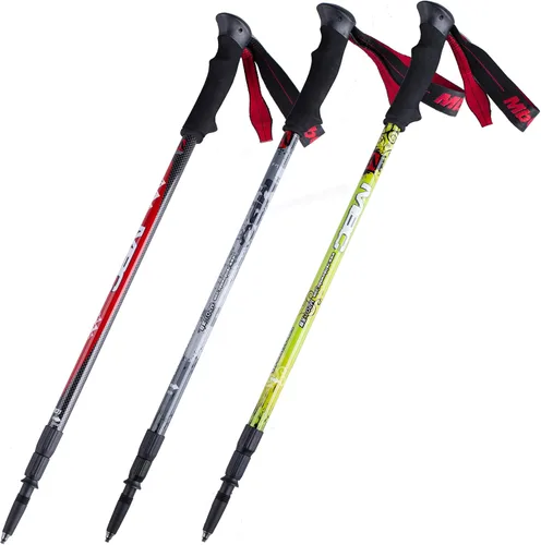 MBC Bastón de trekking, 66% fibra de carbono y aluminio ligero, plegable, ultraligero para senderismo, senderismo, camping, para viajes, montañismo