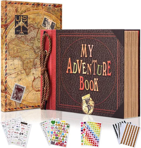 Miniatura 10 de Nuestro Libro de Aventuras de 12 x 12 pulgadas, Álbum de Recortes Grande Hecho a Mano, Libro de Recortes de Viaje, 60 páginas, álbum DIY
