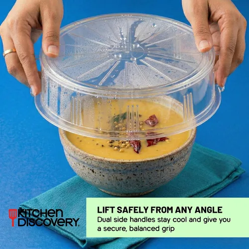 Miniatura 4 de Kitchen Discovery - Cubierta para microondas a prueba de salpicaduras, protege contra salpicaduras y salpicaduras. Cubierta transparente