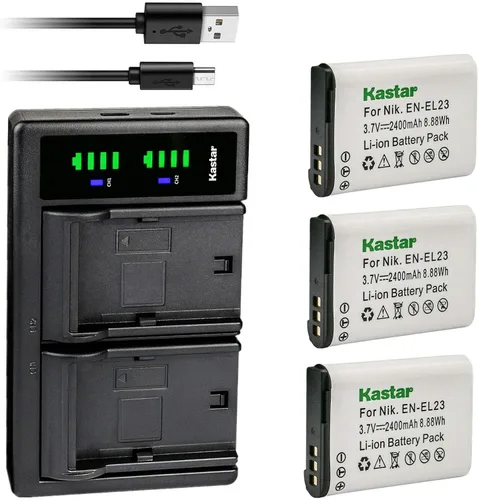 Miniatura 8 de Kastar EN-EL23 LTD2 Cargador de batería USB de repuesto para batería Nikon EN-EL23 ENEL23, cargador Nikon MH-67 MH-67P, Nikon Coolpix P900, Coolpix