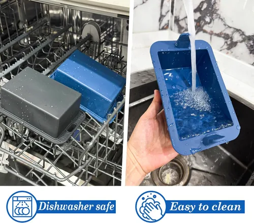 Miniatura 3 de Webake Sartén de silicona para pan, sartén para hornear, mini sartén antiadherente con asa, sin BPA, juego de 2
