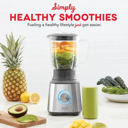 Miniatura 2 de Dash Quest Blender - Batidora de cocina de 600 W con jarra de vidrio de 1.5 litros, cuchillas de acero inoxidable, 3 velocidades + pulso
