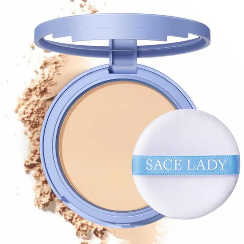 SACE LADY Polvo facial impermeable, fija maquillaje, controla el brillo, suaviza líneas finas para un acabado ligero impecable, polvo fijador mate