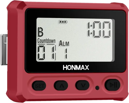Miniatura 3 de Temporizador de intervalo digital, cronómetro con luz de fondo, reloj recargable USB-C, rojo