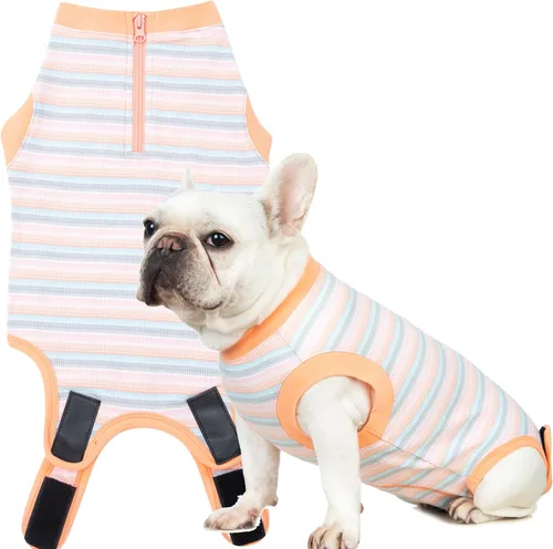 Miniatura 51 de Traje de Recuperación Wabdhaly para Perros, Traje de Cone de Perro con Cremallera Alternativa para Cirugía de Esterilización Femenina, Traje
