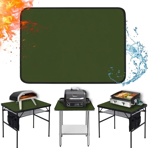 Miniatura 18 de Alfombrillas de parrilla ignífugas de 15 x 18 pulgadas para parrilla de mesa al aire libre para proteger tu mesa de parrilla, tapete de mesa