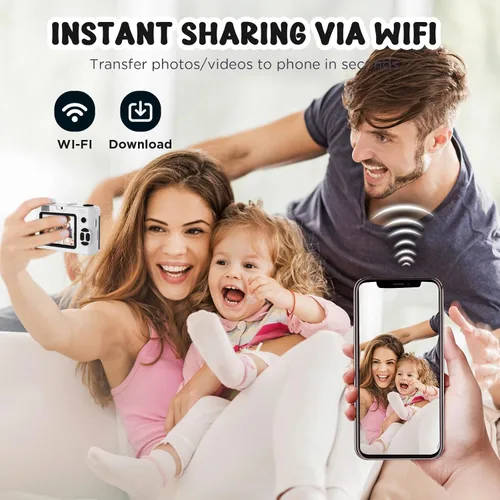 Miniatura 3 de Cámara para niños de 50.0 megapíxeles para niñas de 5 a 13 años con WiFi, MP3, grabación de video, videocámara digital para selfie para niños