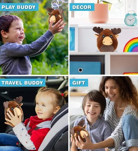 Miniatura 4 de DolliBu Snug Mooshies - Animal de peluche de alce – Wild Life súper blando y suave juguete de peluche sensorial para niñas y niños, lindo animal