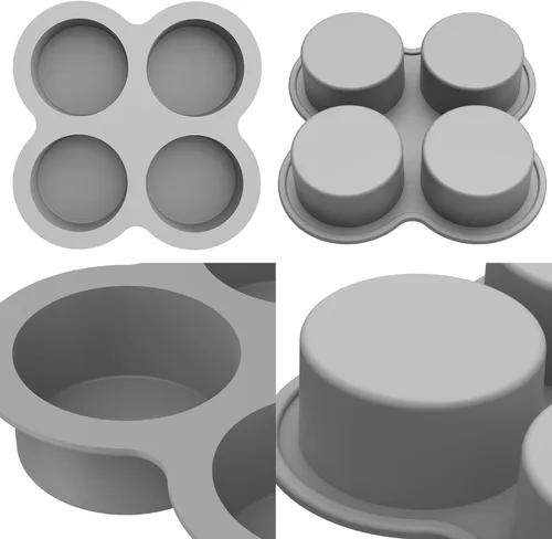 Miniatura 4 de Moldes de silicona para mordeduras de huevo, 4 tazas, moldes de silicona para huevos, ideales para magdalenas, pasteles, tartas, panes