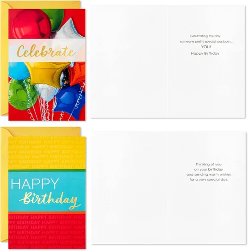 Miniatura 4 de Hallmark Surtido de tarjetas de cumpleaños, 16 tarjetas con sobres (Classic Celebrate)