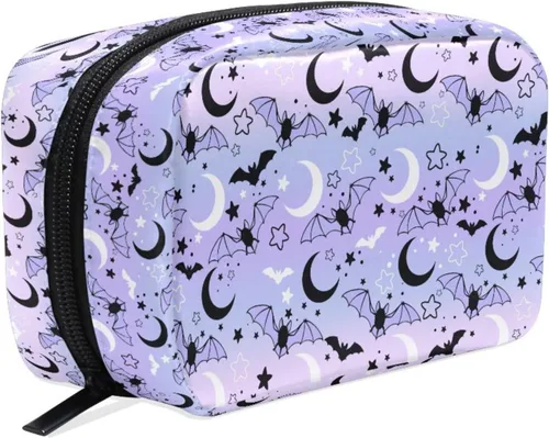 Miniatura 22 de MNSRUU Pequeña bolsa de cosméticos para niñas y mujeres, de viaje, con estampado de leopardo colorido, organizador de artículos de tocador