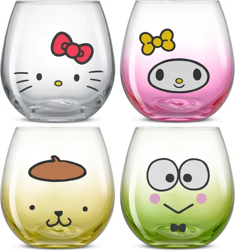Miniatura 10 de JoyJolt Disney Mickey Mouse Squad Collection Vasos Tumblers. Juego de 4 Copas de Vino sin Tallo de 15 onzas, Vasos sin Tallo para Beber. Artículos