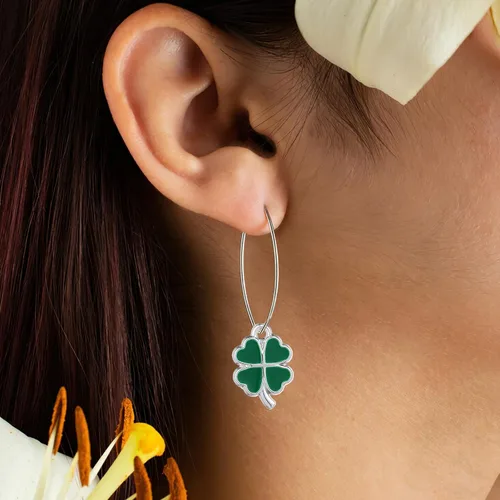 Miniatura 4 de Valiclud Adornos de cuatro hojas, 25 dijes de esmalte verde para hacer joyas, perfectos para manualidades, collares, pulseras y ocasiones especiales