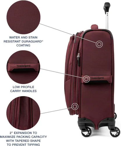 Miniatura 237 de Travelpro Maxlite 5 - Juego de 2 piezas de equipaje de mano de tela, expandibles con 4 ruedas giratorias, bolso blando para debajo del asiento, Negro
