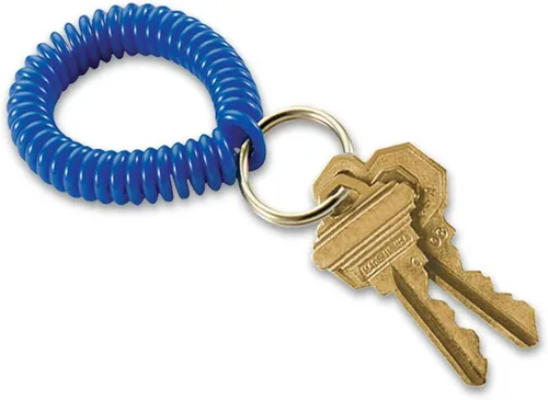 Miniatura 22 de Lucky Line - Resorte de muñeca en espiral de 2 pulgadas de diámetro con llavero de acero, multicolor, pulsera flexible para muñeca, se estira hasta