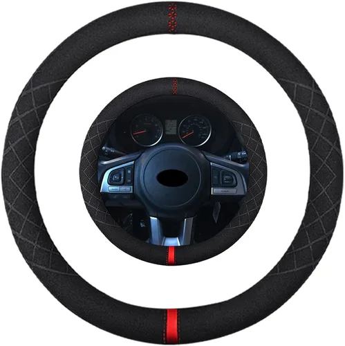 Miniatura 33 de Funda de volante de ante K LAKEY, compatible con Dodge Avenger Grand Caravan Challenger Charger, cubierta de volante deportiva antideslizante
