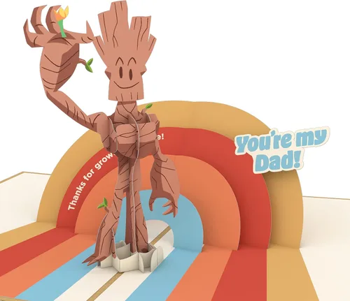 Lovepop Guardianes de la Galaxia Groot - Tarjeta emergente 3D del día del padre para papá, para él, hombres, esposo, divertida tarjeta de