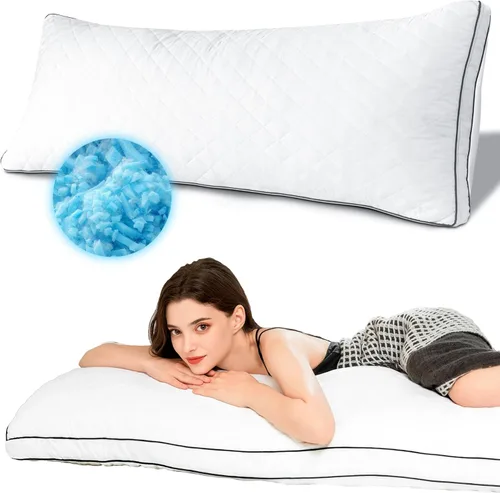 Miniatura 14 de Ubauba Almohada corporal de espuma viscoelástica, almohadas de cuerpo grande para adultos, almohadas largas firmes y esponjosas para dormir