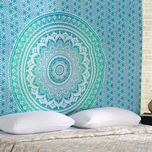 Miniatura 16 de RAJRANG - Tapiz con mandala para dormitorio y sala de estar, bohemio, para colgar en la pared, tapices de algodón