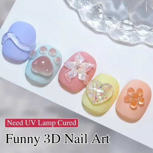 Miniatura 8 de Double Rhythm 3D Gel de uñas en gel transparente sólido para esculpir, antiadherente, gel duro para construcción, tallado, moldeado, extensión