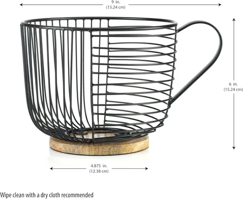 Miniatura 3 de Soporte para cápsulas de café - Soporte de taza K de gran capacidad con base de madera negra - Decoración moderna de cesta de café para encimera
