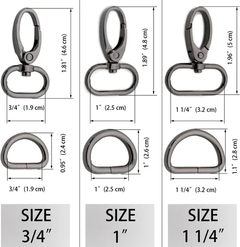 Miniatura 2 de Juego de 10 cierres de pinza de langosta con anillo ovalado, ganchos giratorios para correa, bolsa, bolsa, patio, manualidades (dorado, 1 pulgada)