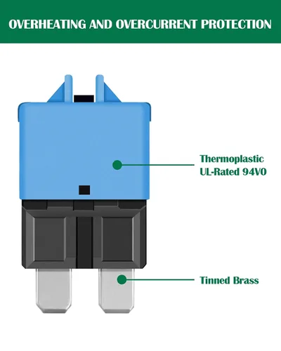 Miniatura 5 de LENKRAD Fusible reiniciable ATC/ATO automotriz de 15 amperios, 15 A, reinicio manual, hoja estándar, fusibles de 15 amperios, disyuntor de reinicio