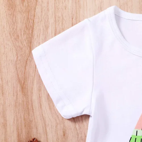 Miniatura 4 de YOUNGER TREE - Conjunto de camiseta y pantalones cortos de lino con cinturón, diseño de sandía