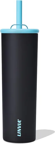 Miniatura 19 de Vaso de caramelo, botella de agua aislada de acero inoxidable de 25 onzas, tapa 2 en 1 con popote flexible, sin BPA, apto para vasos, apto