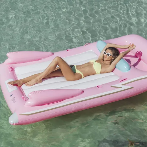 Miniatura 6 de FUNBOY & Malibu Barbie Carro de golf inflable de lujo flotador de piscina de verano + FUNBOY inflable gigante de lujo rosa retro convertible clásico