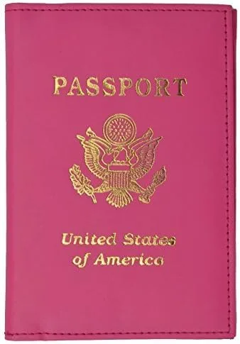 Organizador de pasaporte de viaje para tarjetas de crédito, funda protectora tipo cartera, Rosa encendido, Cartera de viaje