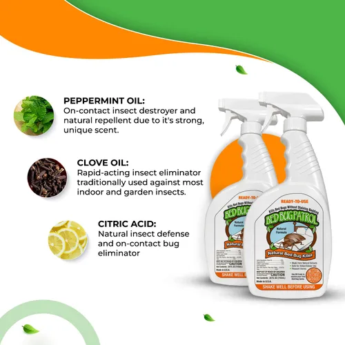 Miniatura 4 de Bed Bug Patrol - Aerosol para chinches de cama natural, seguro para niños y mascotas, a base de plantas, no tóxico, tratamiento natural efectivo