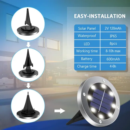 Miniatura 2 de OULONGER 4.6inch Solar Lights Outdoor Waterproof,10Pack Solar Lights for Outside,Solar Garden Lights Landscape Lighting for Patio Pathway Lawn Yard