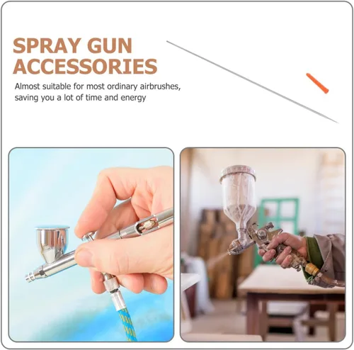 Miniatura 2 de EXCEART Recambio de aguja de aerógrafo de acero inoxidable, 5 piezas, 0.012 in, piezas de aguja de aerógrafo, aguja, líquido, pintura, boquilla
