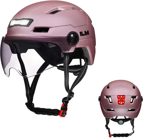 Miniatura 16 de ILM Casco de Bicicleta para Adultos con Luz LED Frontal y Trasera Recargable por USB Cascos de Bicicleta de Montaña y Carretera para Hombres