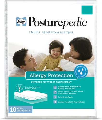 Miniatura 3 de Sealy Posturepedic - Protector de colchón con cremallera, color blanco