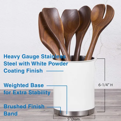 Miniatura 7 de Creative Home Soporte para utensilios de acero inoxidable: organizador grande de herramientas de cocina de 6.3 pulgadas para decoración de cocina
